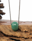 Baikalla Jewelry Jade Pendant Necklace Baikalla™ "Good Luck Button" Necklace Real Vibrant Green Jade Lucky KouKou Pendant Necklace