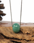 Baikalla Jewelry Jade Pendant Necklace Baikalla™ "Good Luck Button" Necklace Real Vibrant Green Jade Lucky KouKou Pendant Necklace