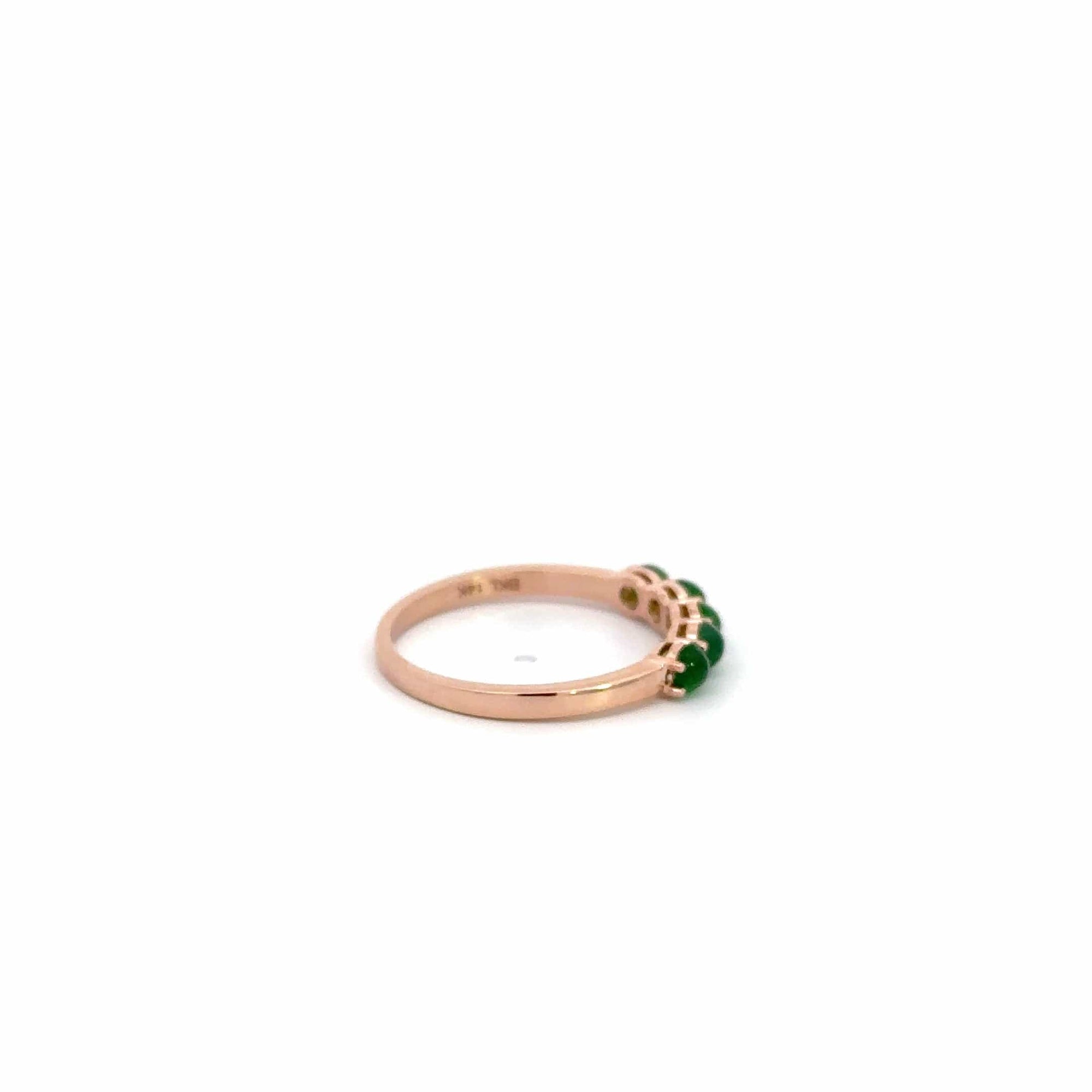 Baikalla Jewelry Jadeite Engagement Ring Baikalla &quot;5 Stone Anniversary&quot; 14k Yellow Gold Natural Imperial Jadeite Jade Band