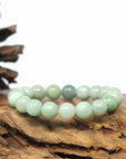 Baikalla Jewelry jade beads bracelet Genuine Jadeite Jade Round Green Beads Bracelet (9.5mm)