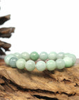 Baikalla Jewelry jade beads bracelet Genuine Jadeite Jade Round Green Beads Bracelet (9.5mm)