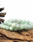 Baikalla Jewelry jade beads bracelet Genuine Jadeite Jade Round Green Beads Bracelet (9.5mm)