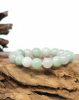 Baikalla Jewelry jade beads bracelet 6.5 inches Genuine Jadeite Jade Round Green Beads Bracelet (9.5mm)