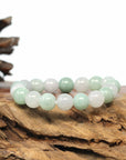 Baikalla Jewelry jade beads bracelet Genuine Jadeite Jade Round Green Beads Bracelet (9.5mm)