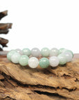 Baikalla Jewelry jade beads bracelet Genuine Jadeite Jade Round Green Beads Bracelet (9.5mm)