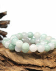 Baikalla Jewelry jade beads bracelet Genuine Jadeite Jade Round Green Beads Bracelet (9.5mm)