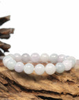 Baikalla Jewelry jade beads bracelet Genuine Jadeite Jade Round Light Lavender Beads Bracelet (9.5mm)