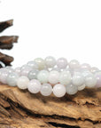 Baikalla Jewelry jade beads bracelet Genuine Jadeite Jade Round Light Lavender Beads Bracelet (9.5mm)