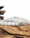 Baikalla Jewelry jade beads bracelet Genuine Jadeite Jade Round Light Lavender Beads Bracelet (9.5mm)