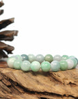 Baikalla Jewelry jade beads bracelet 6.5 inches Genuine Jadeite Jade Round Green Beads Bracelet (9.5mm)