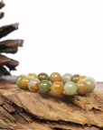 Baikalla Jewelry jade beads bracelet Genuine Jadeite Jade Round Multi Color Beads Bracelet (9.5mm)