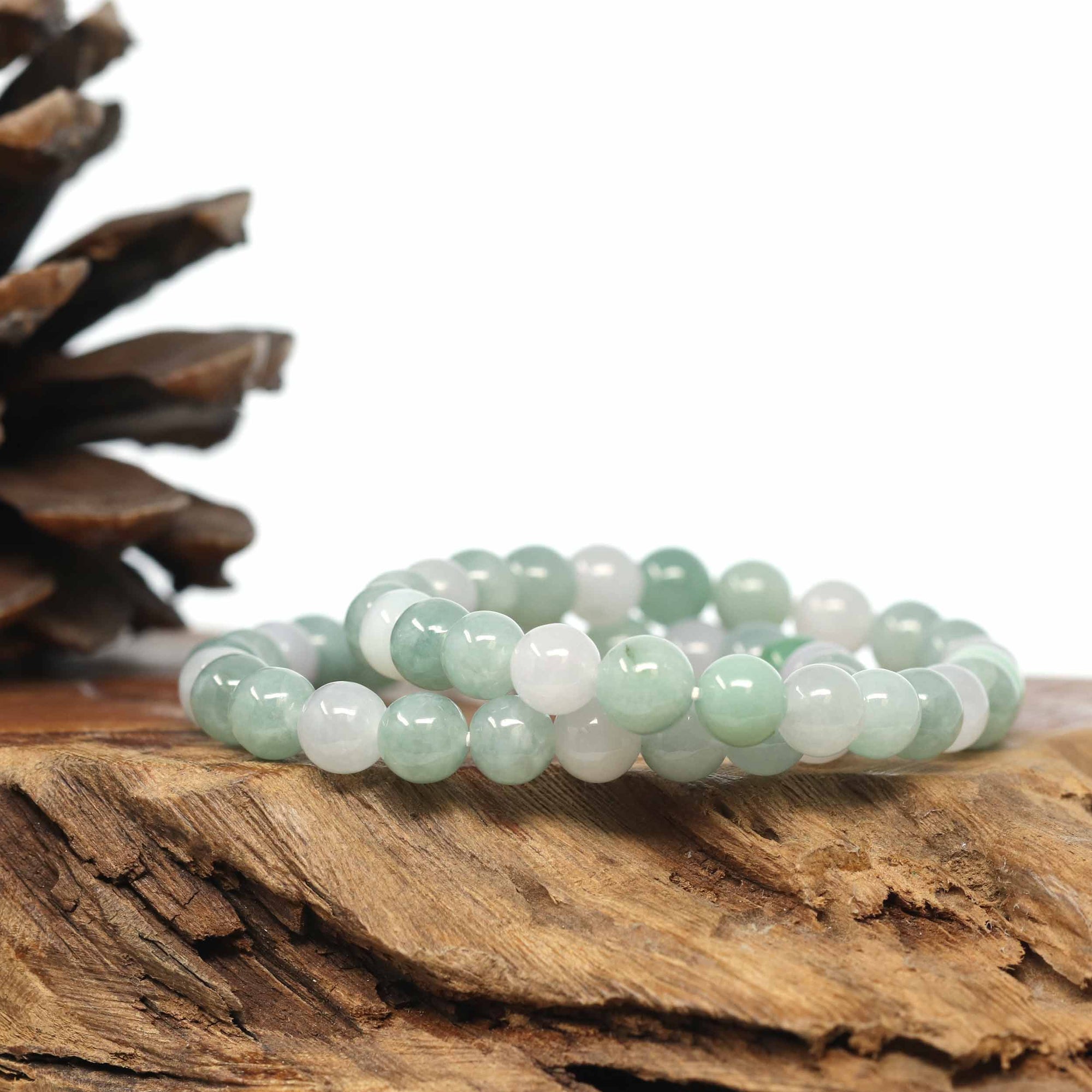 Baikalla Jewelry jade beads bracelet Genuine Jadeite Jade Round Multiple Colors Beads Bracelet (7.5mm)