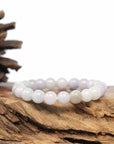 Baikalla Jewelry jade beads bracelet Genuine Jadeite Jade Round Light Lavender Beads Bracelet (8 mm)