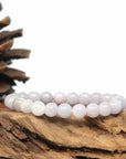 Baikalla Jewelry jade beads bracelet 6.5 inches Genuine Jadeite Jade Round Light Lavender Beads Bracelet (8 mm)