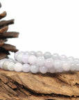 Baikalla Jewelry jade beads bracelet Genuine Jadeite Jade Round Light Lavender Beads Bracelet (8 mm)