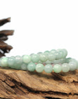 Baikalla Jewelry jade beads bracelet Genuine Jadeite Jade Round Green Beads Bracelet (8.5mm)