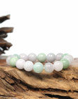 Baikalla Jewelry jade beads bracelet Genuine Jadeite Jade Round Multi Color Beads Bracelet (9.5mm)