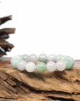 Baikalla Jewelry jade beads bracelet Genuine Jadeite Jade Round Multi Color Beads Bracelet (9.5mm)