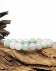 Baikalla Jewelry jade beads bracelet Genuine Jadeite Jade Round Multi Color Beads Bracelet (9.5mm)