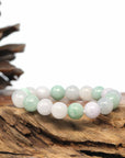 Baikalla Jewelry jade beads bracelet Genuine Jadeite Jade Round Multi Color Beads Bracelet (9.5mm)