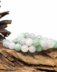 Baikalla Jewelry jade beads bracelet Genuine Jadeite Jade Round Multi Color Beads Bracelet (9.5mm)