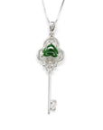 Baikalla Jewelry 18k Gold Jadeite Pendant Baikalla™ "Heart Key" 18k White Gold Genuine Burmese Jadeite Key Pendant Necklace