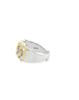 Baikalla Jewelry Jade Ring Baikalla Antique Natural Opal Sterling Silver Gold Plated Two Tone Ring