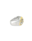 Baikalla Jewelry Jade Ring Baikalla Antique Natural Opal Sterling Silver Gold Plated Two Tone Ring