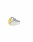 Baikalla Jewelry Jade Ring Baikalla Antique Natural Opal Sterling Silver Gold Plated Two Tone Ring