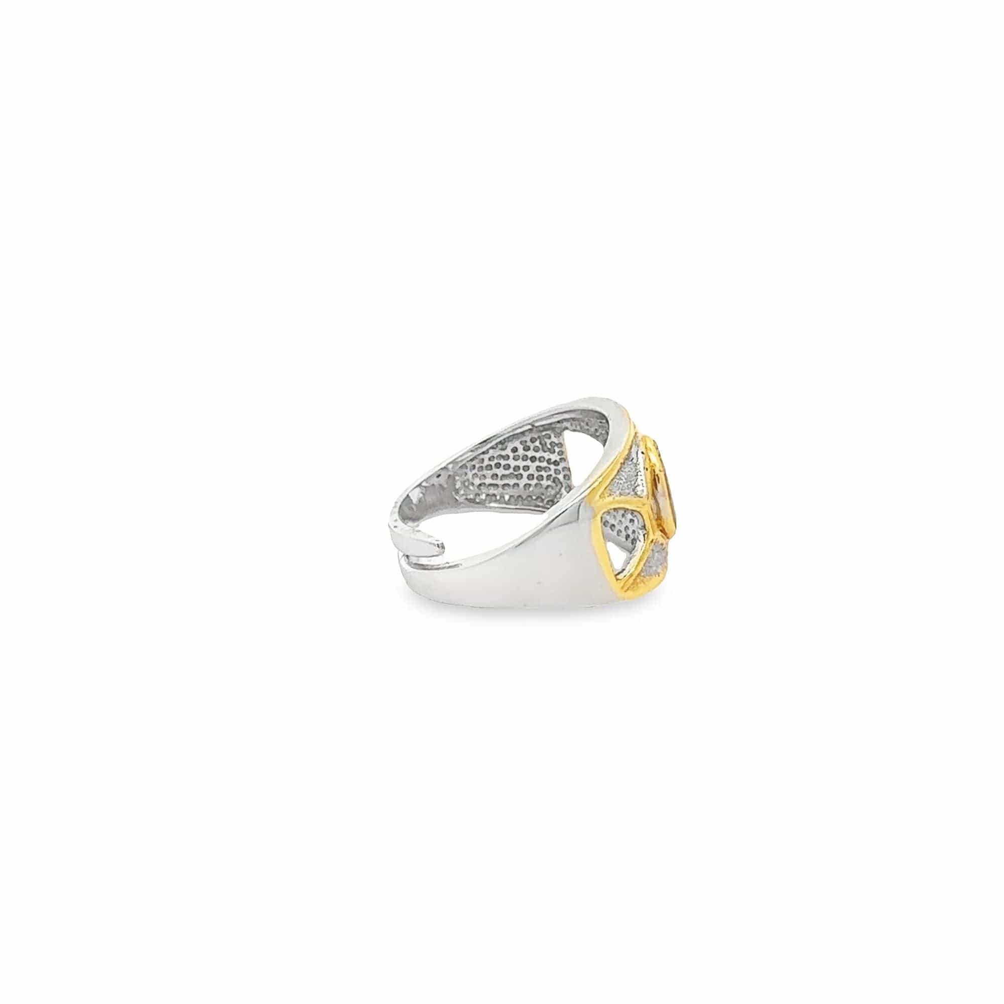 Baikalla Jewelry Jade Ring Baikalla Antique Natural Opal Sterling Silver Gold Plated Two Tone Ring