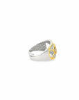 Baikalla Jewelry Jade Ring Baikalla Antique Natural Opal Sterling Silver Gold Plated Two Tone Ring