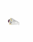 Baikalla Jewelry Gemstone Ring Baikalla Sterling Silver Gold Plated Two Tone Adjustable Amethyst Ring