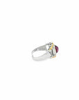 Baikalla Jewelry Gemstone Ring Baikalla Sterling Silver Gold Plated Two Tone Adjustable Amethyst Ring