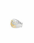 Baikalla Jewelry Jade Ring Baikalla Antique Natural Opal Sterling Silver Gold Plated Two Tone Ring