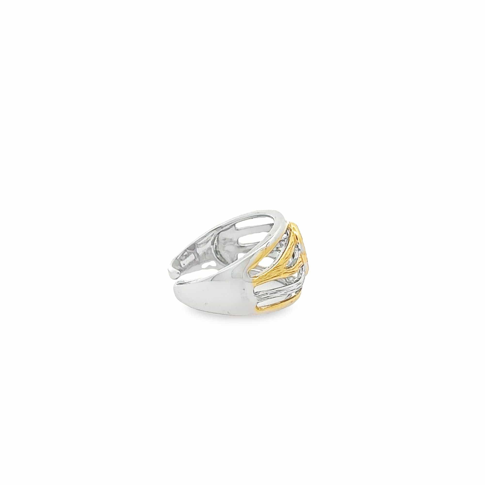 Baikalla Jewelry Jade Ring Baikalla Antique Natural Opal Sterling Silver Gold Plated Two Tone Ring