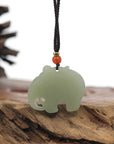 Baikalla Jewelry Jade Pendant Necklace Baikalla Genuine HeTian Nephrite Jade Elephant Carving Pendant Necklace