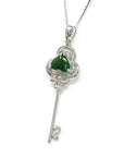 Baikalla Jewelry 18k Gold Jadeite Pendant Baikalla™ "Heart Key" 18k White Gold Genuine Burmese Jadeite Key Pendant Necklace 