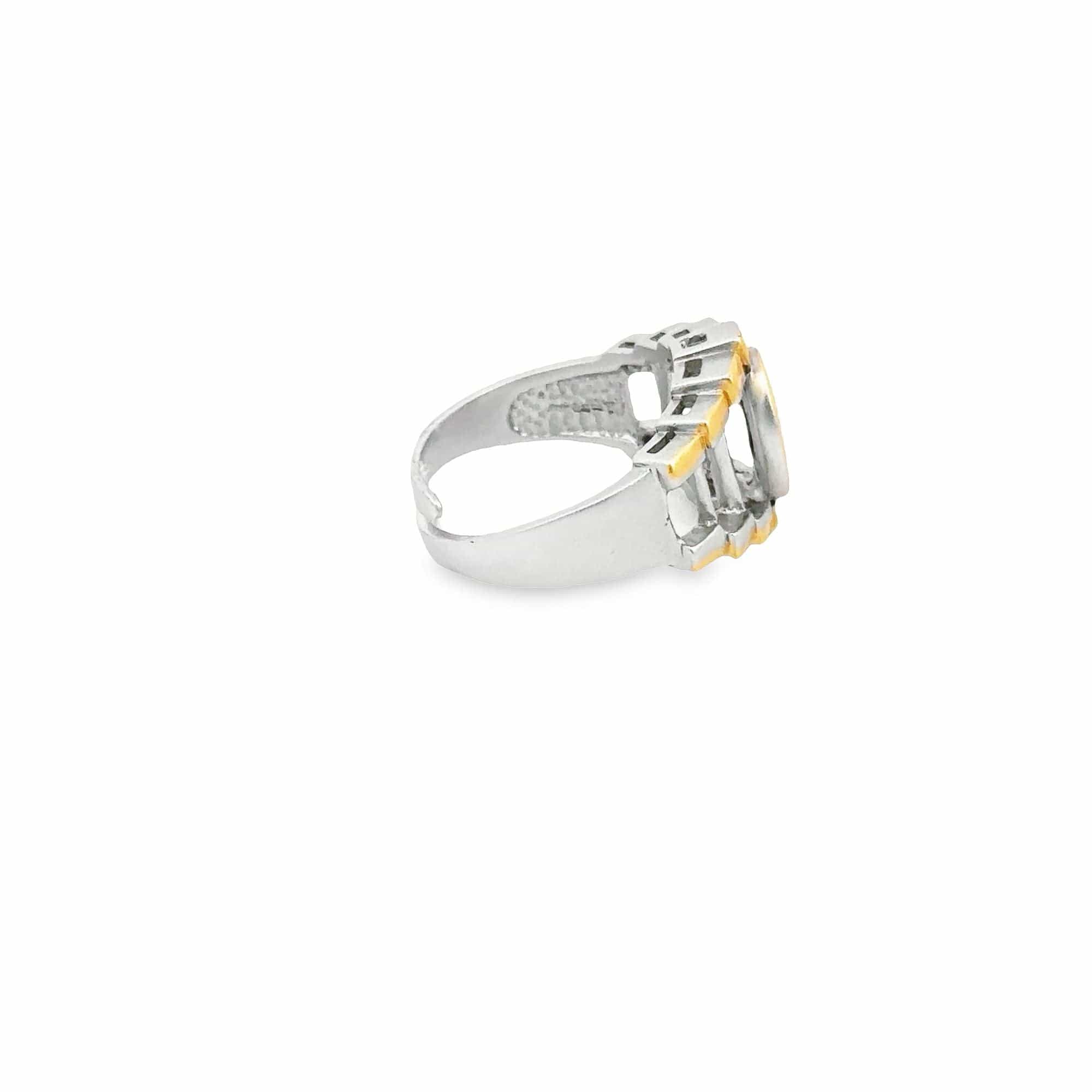 Baikalla Jewelry Jade Ring Baikalla Antique Natural Opal Sterling Silver Gold Plated Two Tone Ring