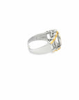 Baikalla Jewelry Jade Ring Baikalla Antique Natural Opal Sterling Silver Gold Plated Two Tone Ring