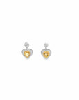 Baikalla Jewelry Silver Gemstones Earrings Baikalla™ Classic Heart Sterling Silver Natural Amethyst Citrine Garnet Earrings With CZ