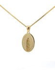 Baikalla Jewelry 14K Pure Yellow Gold Pendant Sterling Silver Gold Plated Virgin Mary Moissanite Charm Necklace