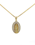 Baikalla Jewelry 14K Pure Yellow Gold Pendant Pendant Only Sterling Silver Gold Plated Virgin Mary Moissanite Charm Necklace