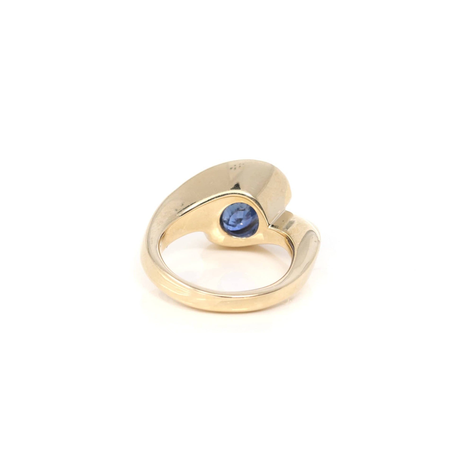 Baikalla Jewelry Gold Tanzanite Ring High 14k Yellow Gold Natural Round Tanzanite Men's Ring