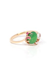 Baikalla Jewelry Jadeite Engagement Ring Baikalla™ "Karla" 18k Rose Gold Natural Imperial Jadeite Engagement Ring With Rubies & Diamonds