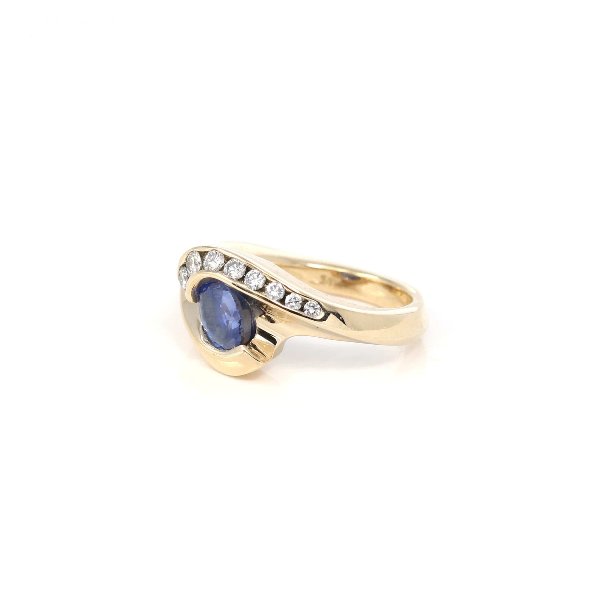 Baikalla Jewelry Gold Tanzanite Ring High 14k Yellow Gold Natural Round Tanzanite Men's Ring