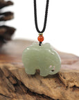 Baikalla Jewelry Jade Pendant Necklace Baikalla Genuine HeTian Nephrite Jade Elephant Carving Pendant Necklace