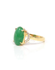 Baikalla Jewelry Jadeite Engagement Ring Baikalla™ "Marie" 18k Rose Gold Natural Green Imperial Jadeite Ring With Diamonds