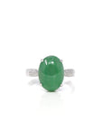 Baikalla Jewelry Jadeite Engagement Ring Baikalla 18k White Gold Natural Imperial Green Oval Jadeite Jade Engagement Ring With Diamonds