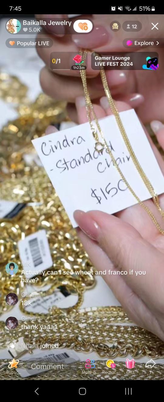 Baikalla IG Live "14k Gold Standard Chain" (Live Pick) (11/02/24)