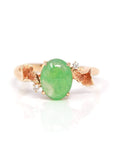 Baikalla Jewelry Jadeite Engagement Ring 4.5 Baikalla™ "Aretha" 18k Rose Gold Natural Imperial Jadeite Morning Glory Engagement Ring